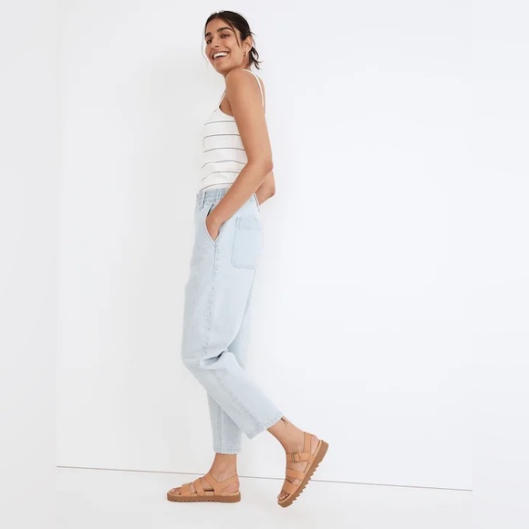 Madewell Size S Pull-On Balloon Jeans in Brittany Wash TENCEL Denim Edition Blue - Picture 2 of 16